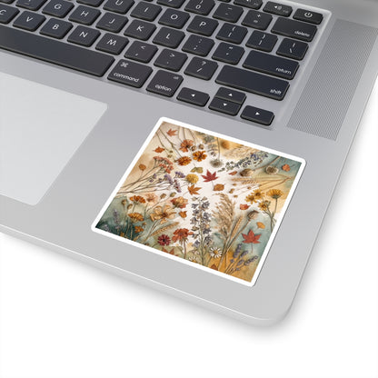 Mono No Aware Dried Flowers Sticker - Japandi Watercolor