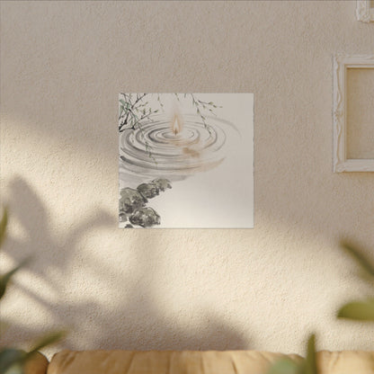 Water Ripple Sumi E Canvas Art | Tranquil Zen Art