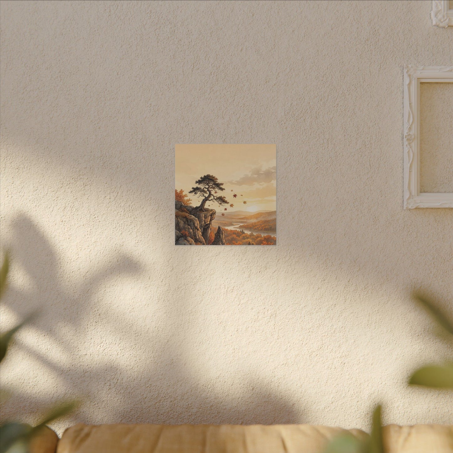 Pine Tree Autumn Canvas Art | Japandi Warm Design