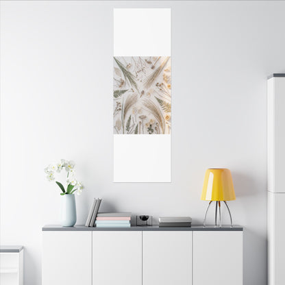 Elegant Dried Flowers Canvas Art - Japanese Pattern Japandi