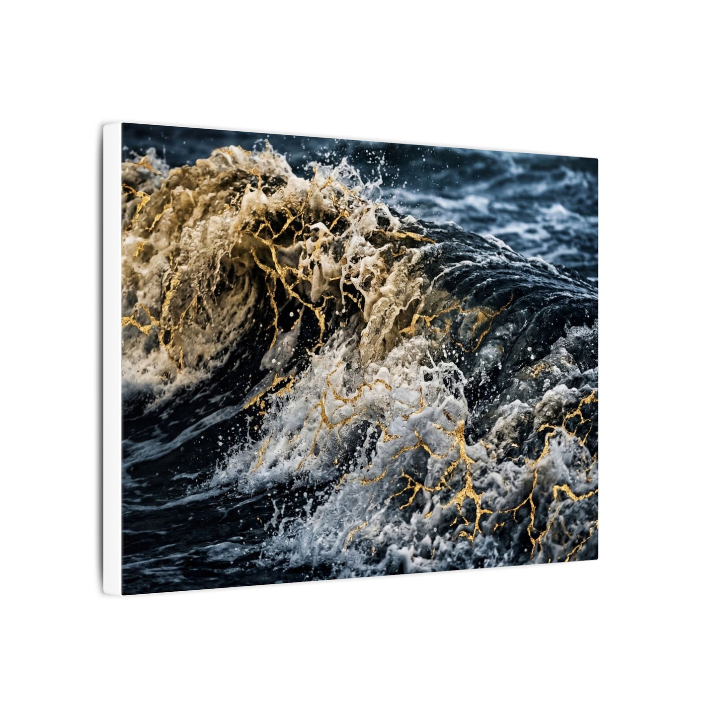 Ocean Wave Winter Canvas Art | Kintsugi Artful Design
