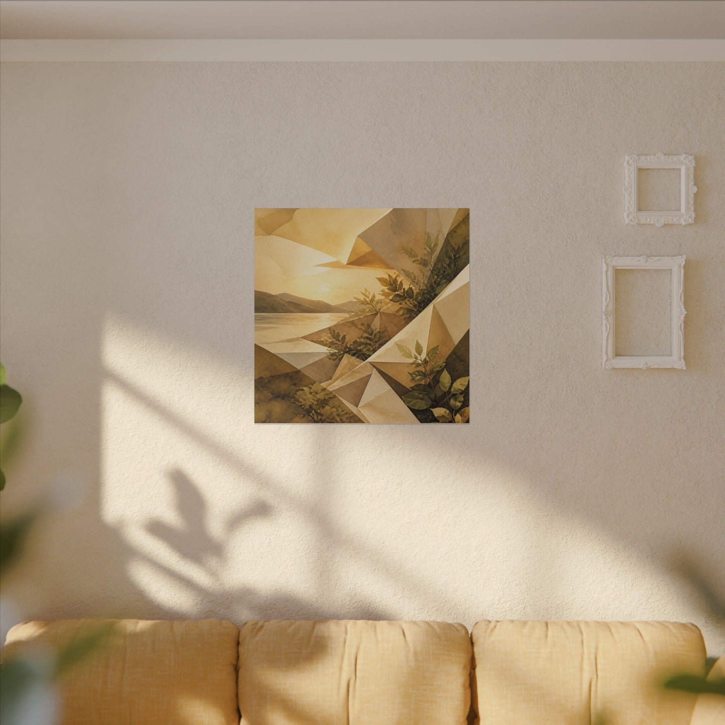 Golden Hour Paper Fold Canvas Art - Japandi Ma