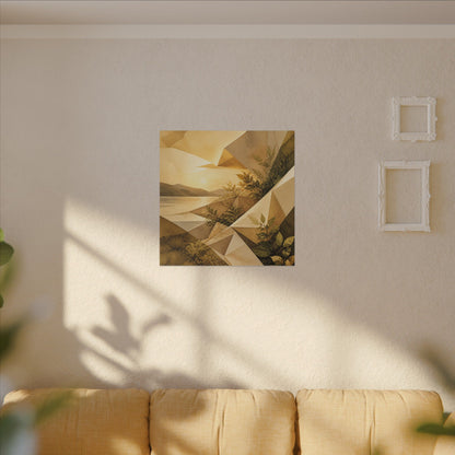 Golden Hour Paper Fold Canvas Art - Japandi Ma