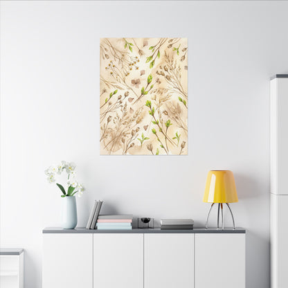 Spring Dried Flowers Watercolor Canvas Art | Earthy Decor