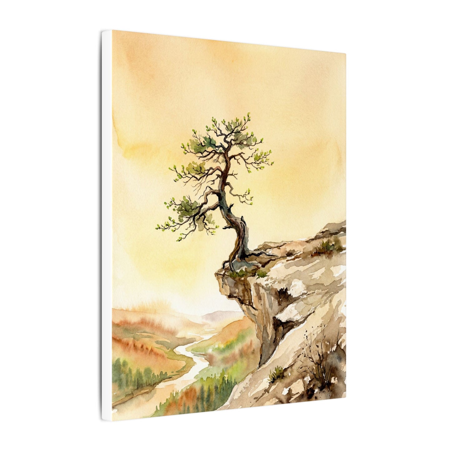 Golden Hour Pine Tree Canvas Art - Japandi Fukinsei