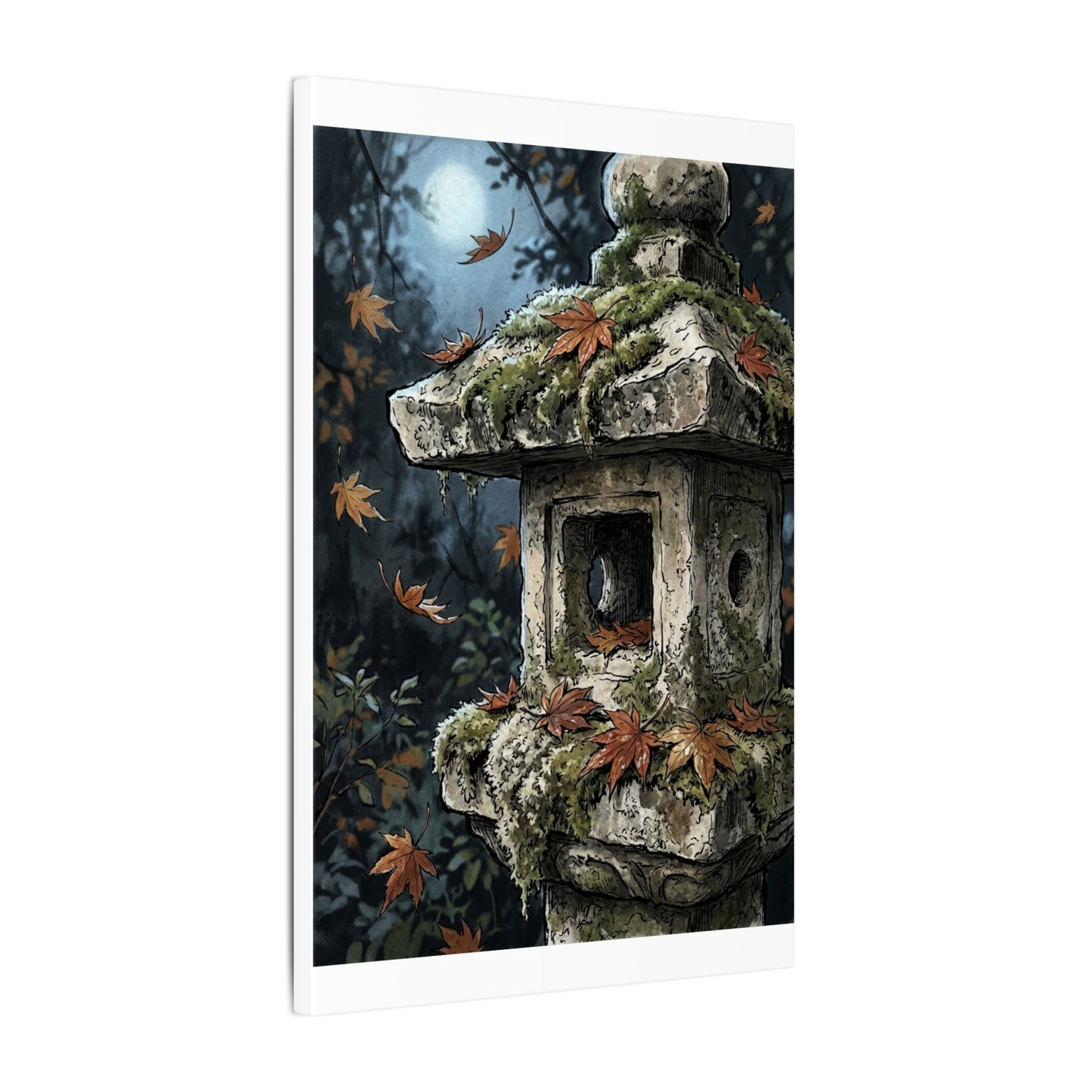 Shibui Stone Lantern Canvas Art - Japandi Minimal Line