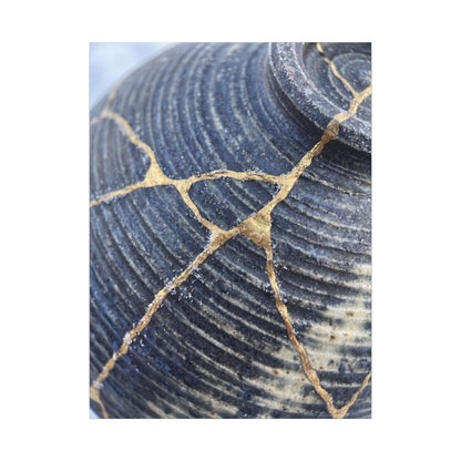 Shibui Water Ripple Canvas Art - Kintsugi Gold Repair