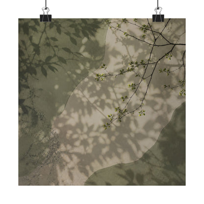 Spring Shadow Play Japanese Pattern Wall Art Print | Neutral Decor