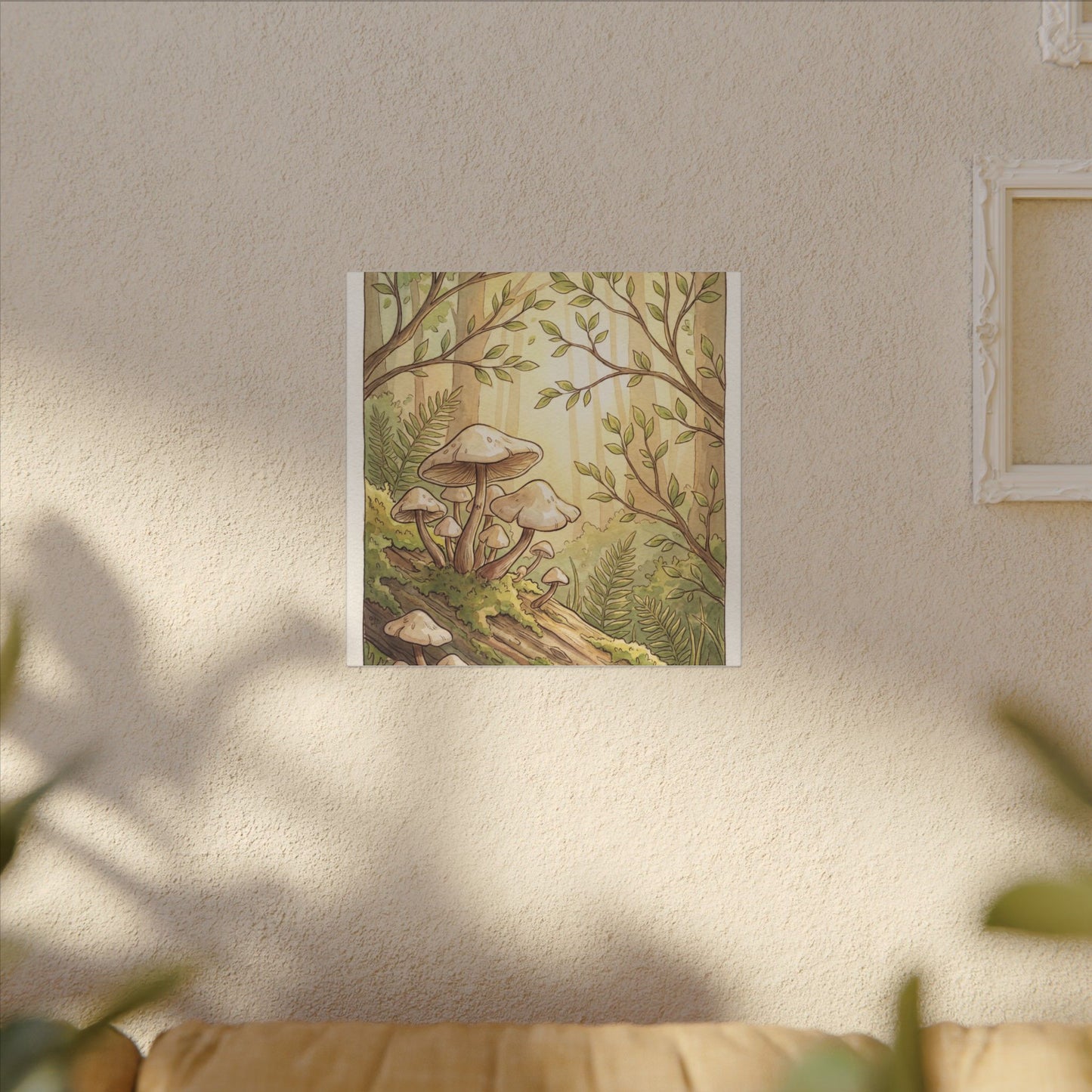 Spring Wild Mushrooms Mushroom Illustration Canvas Art | Cozy Decor