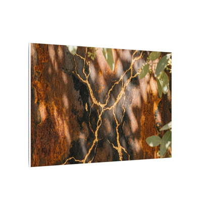 Kanso Rust Patina Canvas Art - Kintsugi Gold Vein