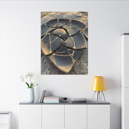 Broken Pottery Winter Canvas Art | Kintsugi Resilient Design