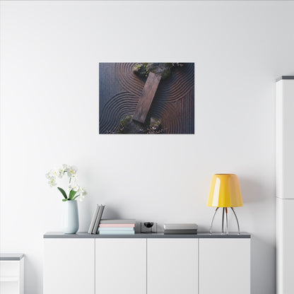 Spring Rock Garden Moody Minimal Canvas Art | Atmospheric Decor