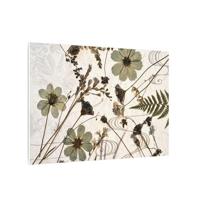 Japandi Dried Flowers in Golden Hour | Japanese Pattern Canvas Art