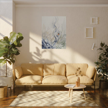 Earthy Incense Smoke Canvas Art - Watercolor Japandi
