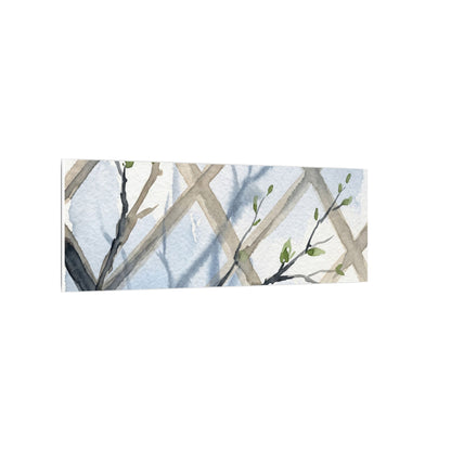 Shoji Screen Canvas Art | Spring Japandi Watercolor Art