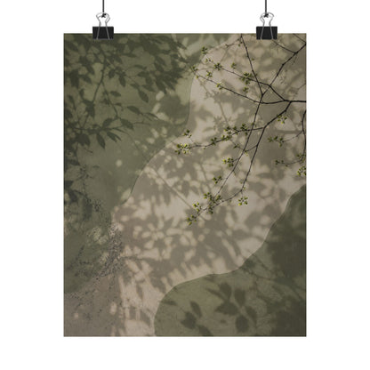 Spring Shadow Play Japanese Pattern Wall Art Print | Neutral Decor