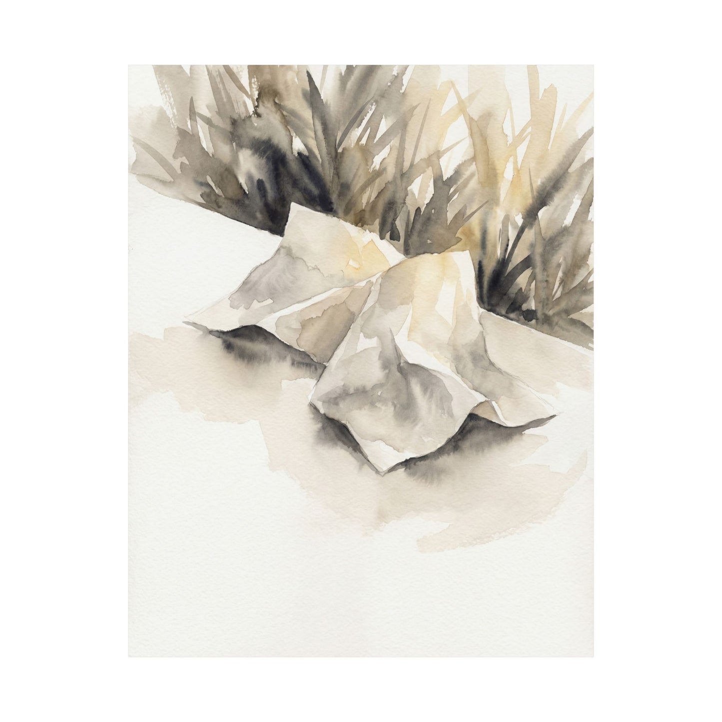 Summer Paper Fold Watercolor Wall Art Print | Warm Decor