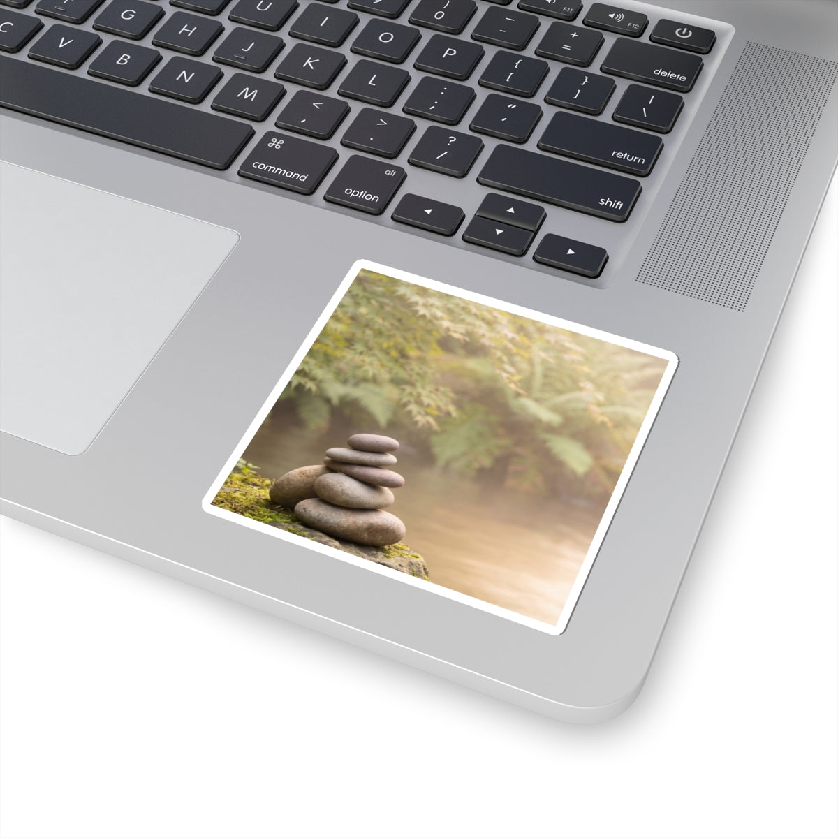 River Stones Summer Sticker | Japandi Neutral Design Art Print