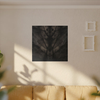 Seijaku Shadow Play Canvas Art - Dark Japandi Charcoal Ink