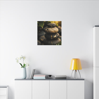 Summer River Stones Broken Beauty Canvas Art | Healing Decor