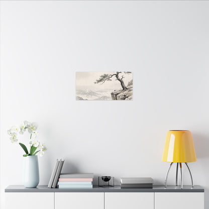 Seijaku Pine Tree Canvas Art - Japandi Japanese Pattern