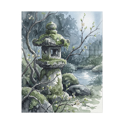 Moonlight Stone Lantern Canvas Art - Japandi Seijaku