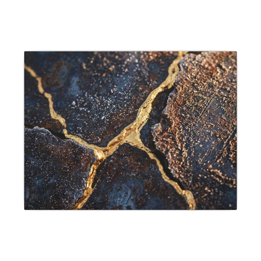 Winter Rust Patina Gold Vein Canvas Art | Resilient Decor Art Print