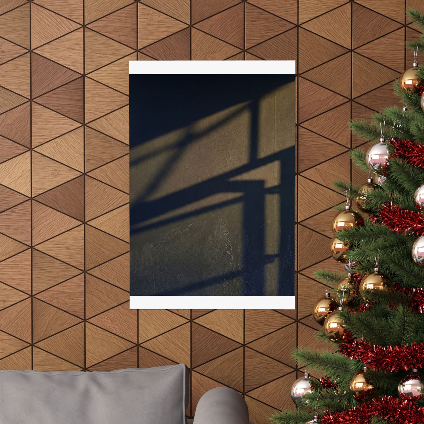 Golden Hour Shadow Play Wall Art Print - Dark Japandi Kanso