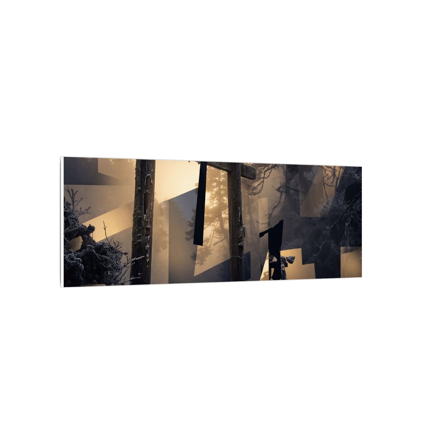 Winter Torii Gate Moody Minimal Canvas Art | Bold Decor