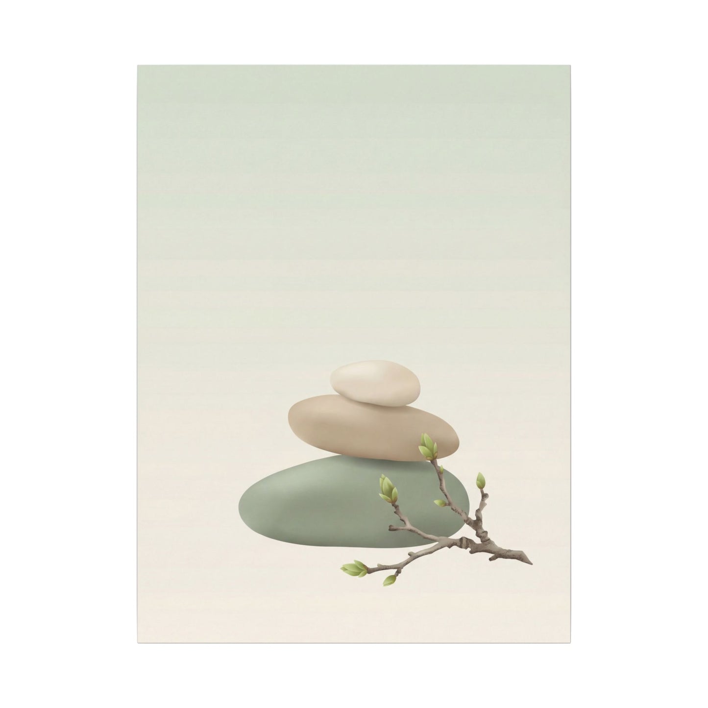 Dawn River Stones Canvas Art - Japandi Fukinsei