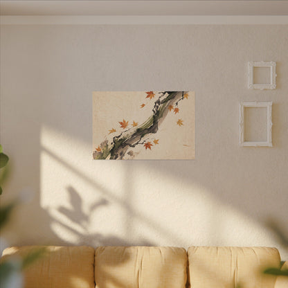 Ink Brushstroke Autumn Canvas Art | Zen Calm Design