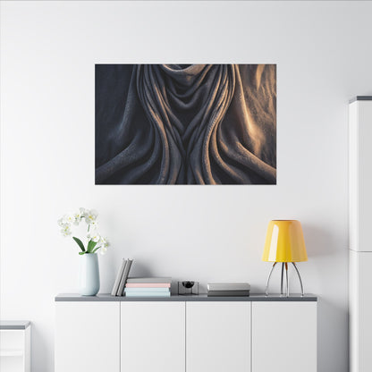 Moody Silk Drape Canvas Art - Shadow Zen Dark Japandi