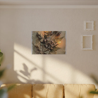 Dried Flowers Texture Canvas Art | Warm Japandi Art
