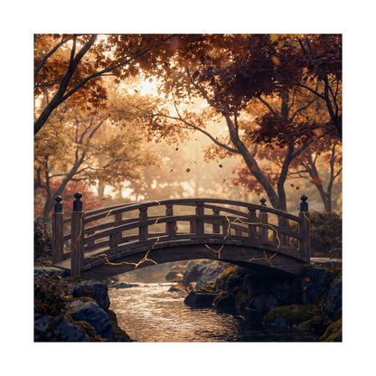 Philosophical Wooden Bridge Wall Art Print - Gold Vein Kintsugi