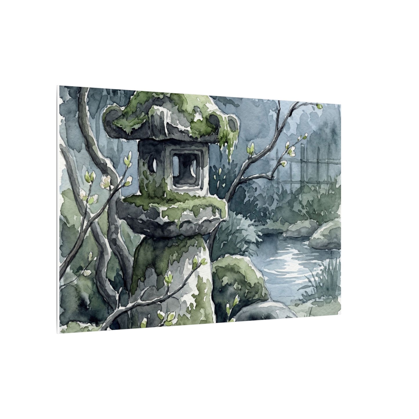 Moonlight Stone Lantern Canvas Art - Japandi Seijaku