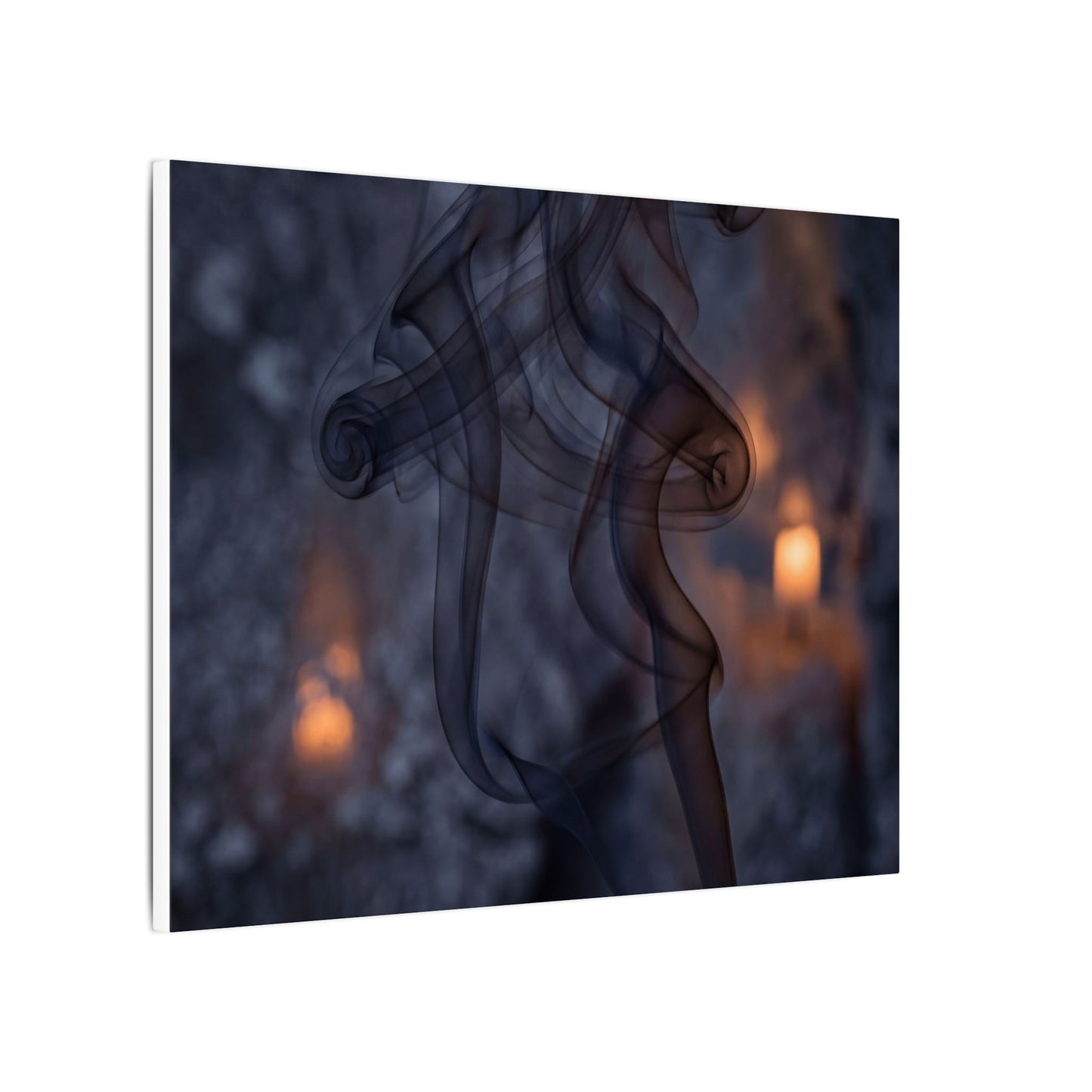 Incense Smoke Winter Canvas Art | Dark Japandi Sophisticated Design