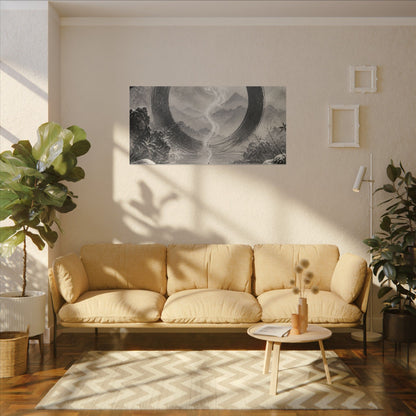 Incense Smoke Canvas Art | Winter Zen Sumi E Art