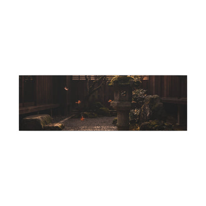 Seijaku Stone Lantern Canvas Art - Dark Japandi Shadow Zen