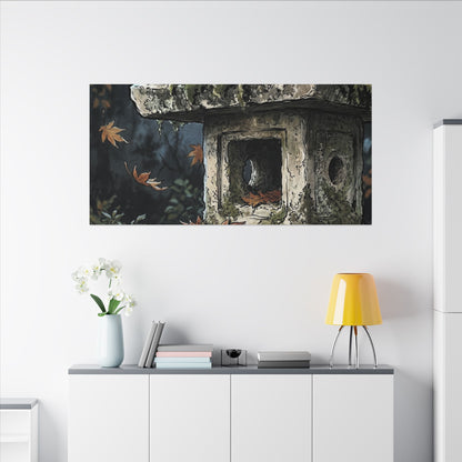 Shibui Stone Lantern Canvas Art - Japandi Minimal Line