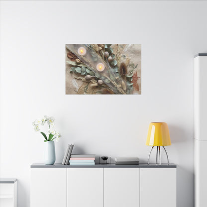 Candlelight Dried Flowers Canvas Art - Japandi Kanso