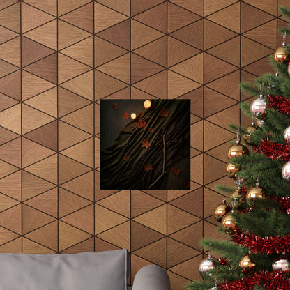 Candlelight Silk Drape Wall Art Print - Dark Japandi Datsuzoku