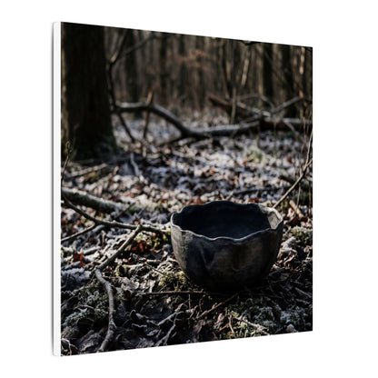 Dappled Ceramic Bowl Canvas Art - Dark Japandi Kanso