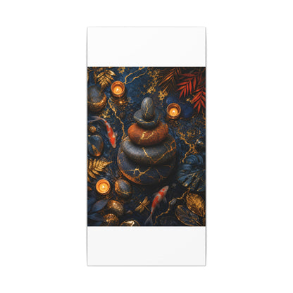 Summer River Stones Gold Vein Canvas Art | Resilient Decor
