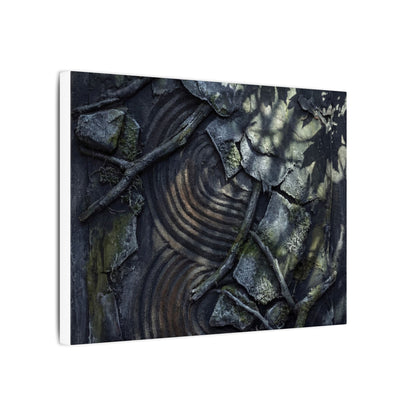 Rock Garden Canvas Art | Winter Dark Japandi Dark Texture Art