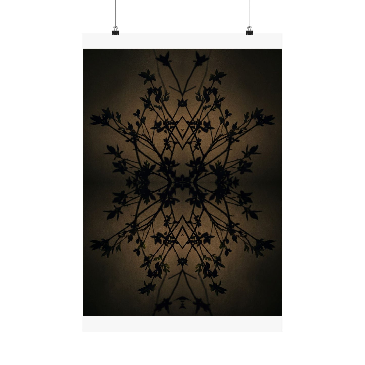 Shadow Play Wall Art Print | Spring Dark Japandi Shadow Zen Art