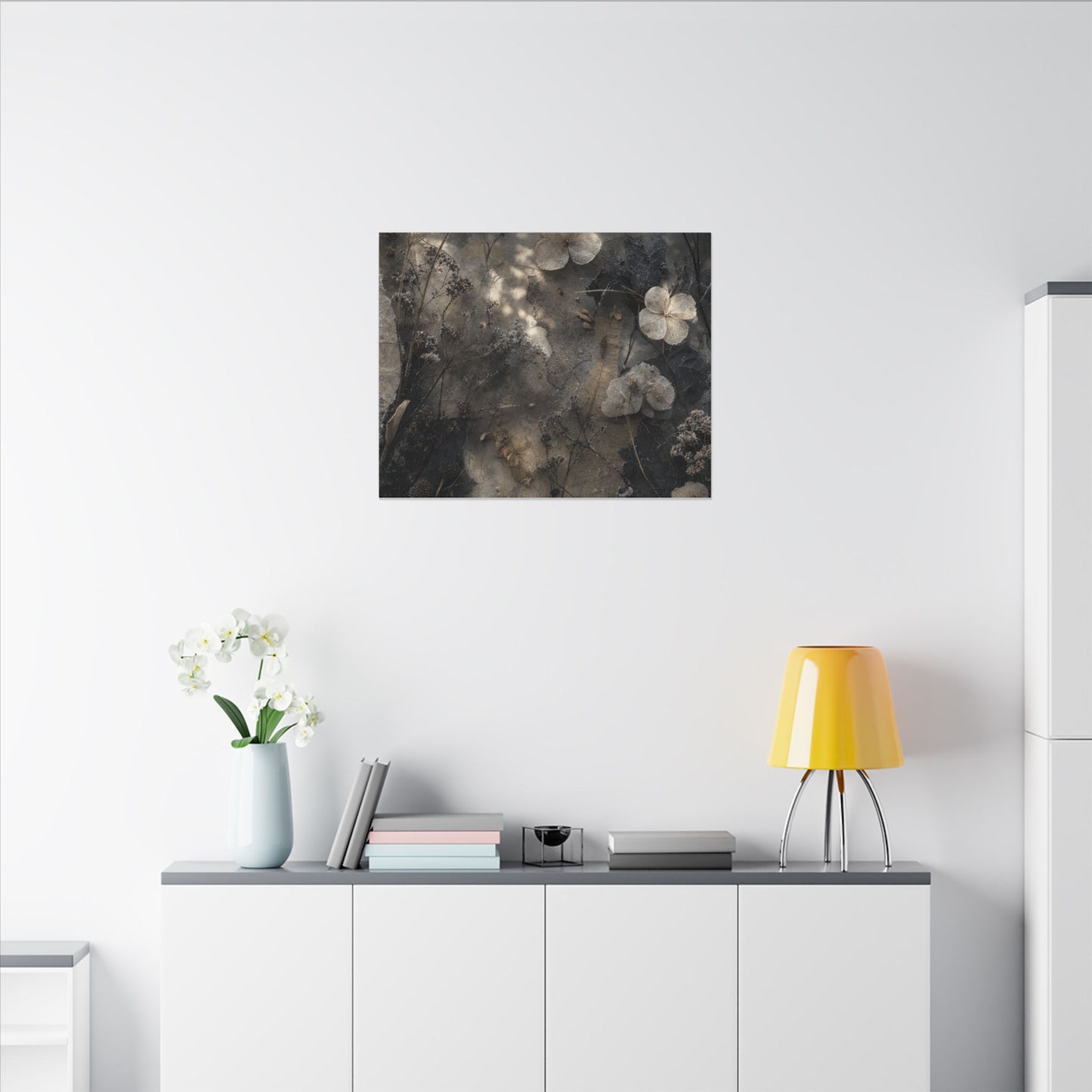 Winter Dried Flowers Texture Canvas Art | Elegant Decor
