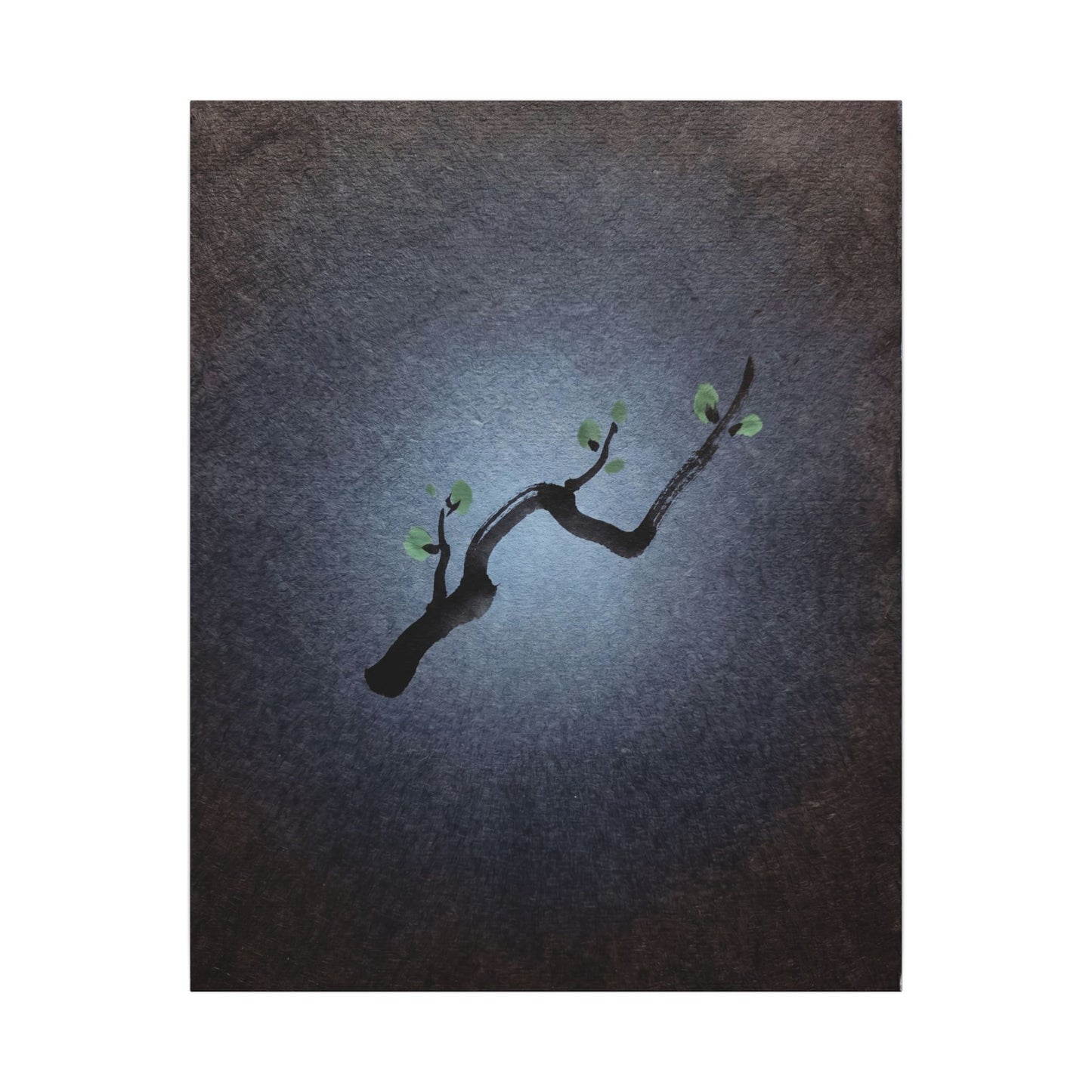 Ink Brushstroke Canvas Art | Spring Dark Japandi Moody Minimal Art