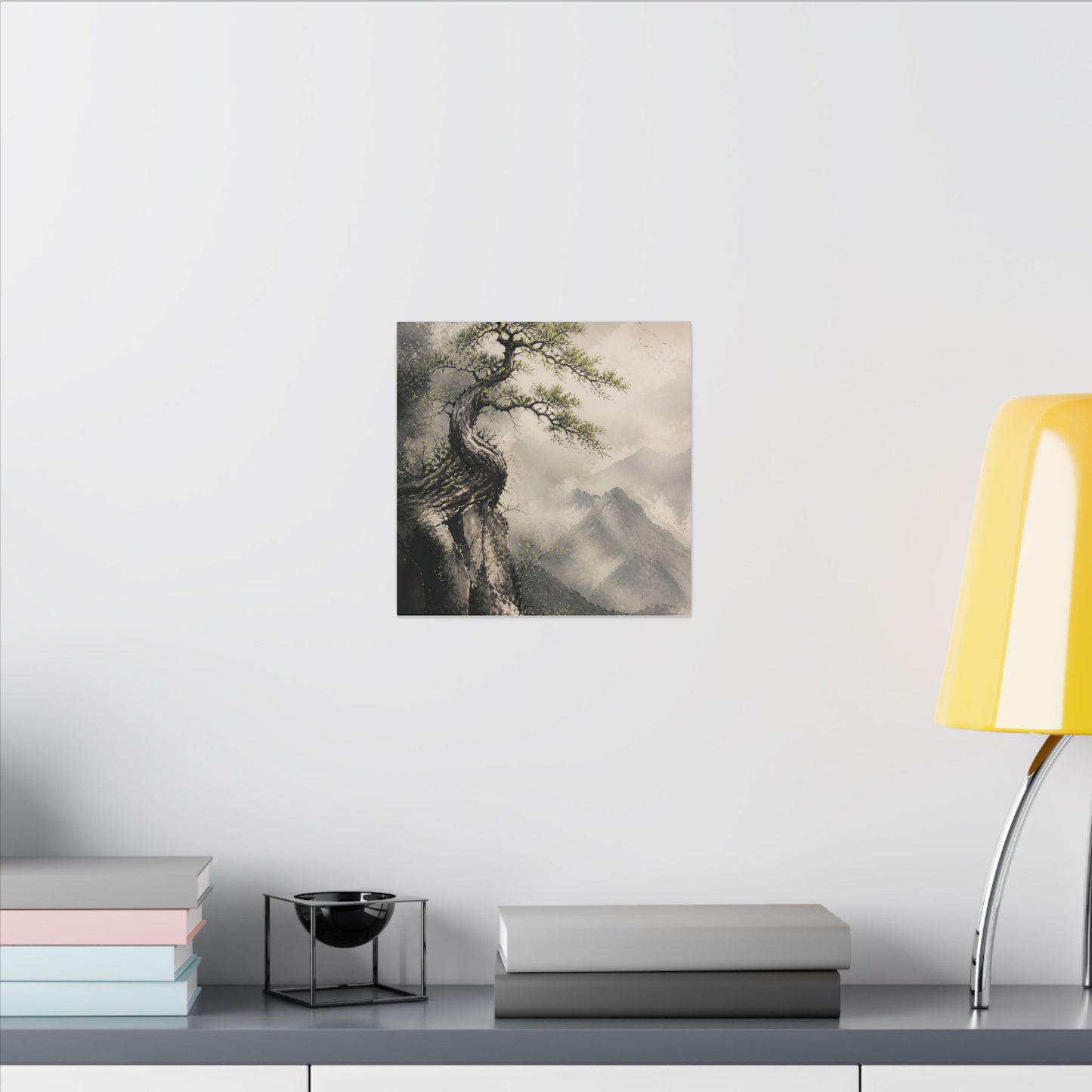 Spring Pine Tree Watercolor Canvas Art | Warm Decor