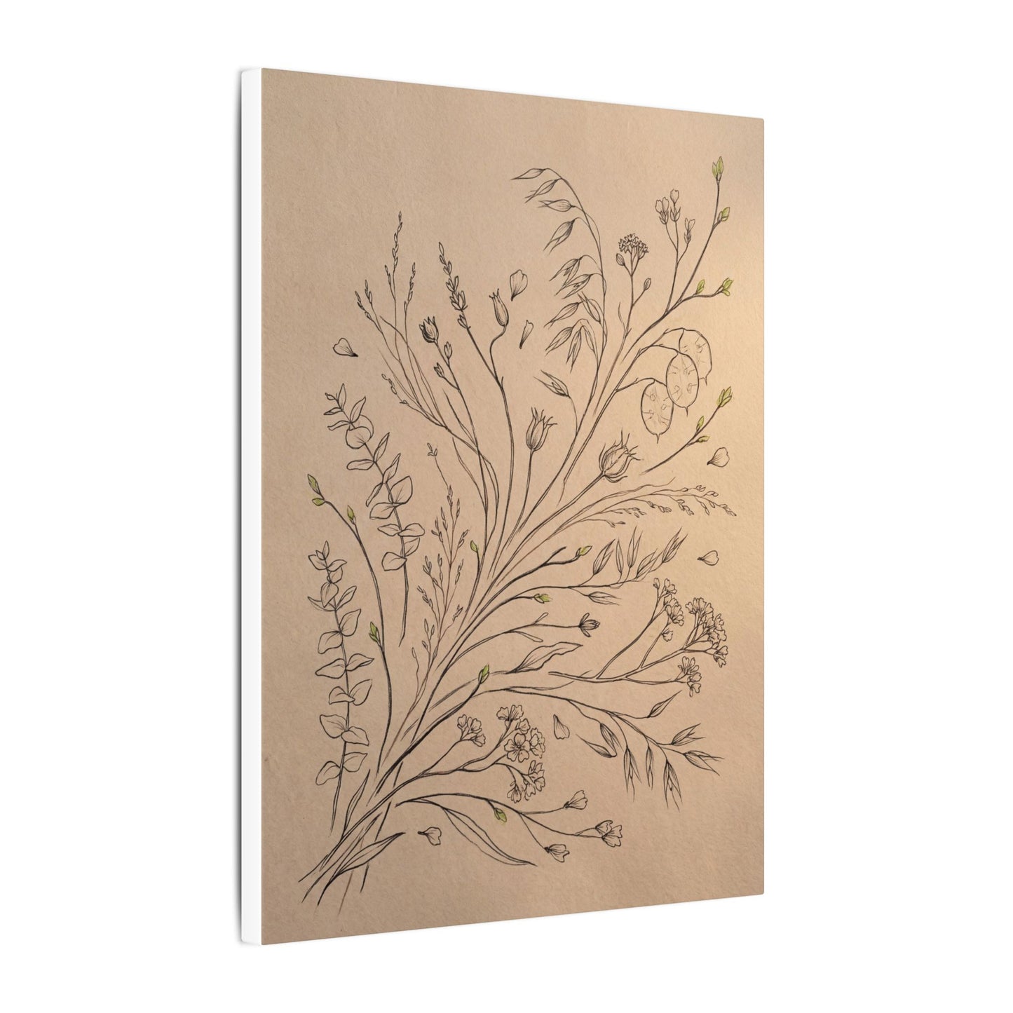 Dried Flowers Canvas Art | Spring Japandi Minimal Line Art