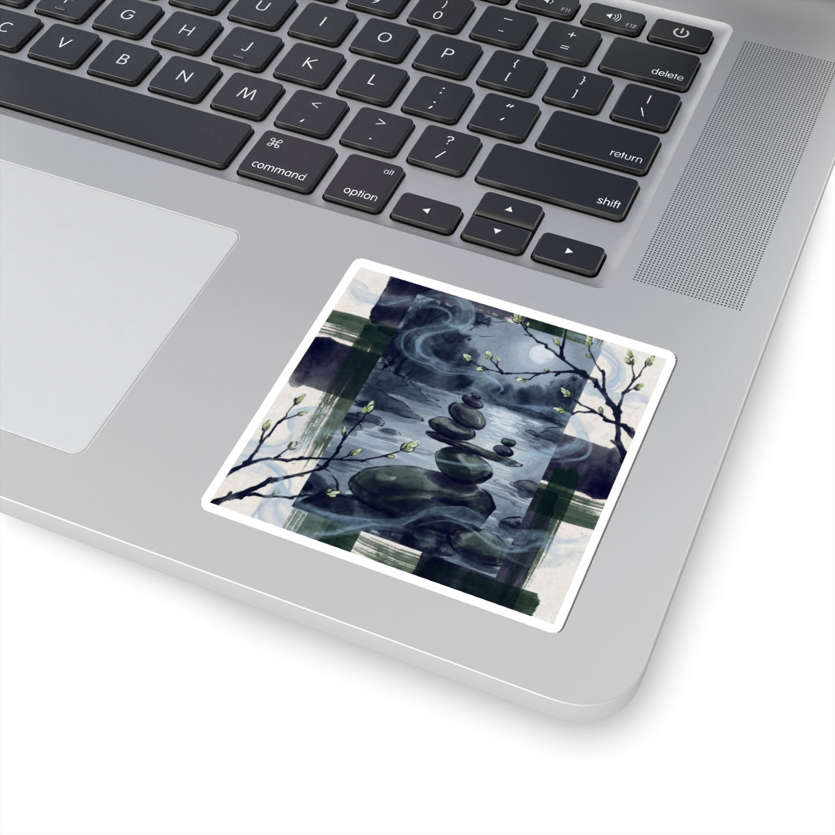 River Stones Spring Sticker | Zen Peaceful Design Art Print